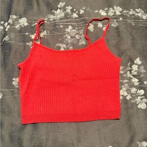 PacSun La Hearts Red Ribbed Tank Top Size Medium
